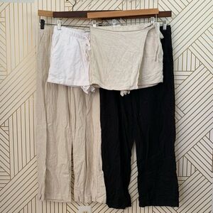 Hollister 4 pairs Linen Wide Leg Pants & shorts bundle lot coastal cowgirl XS
